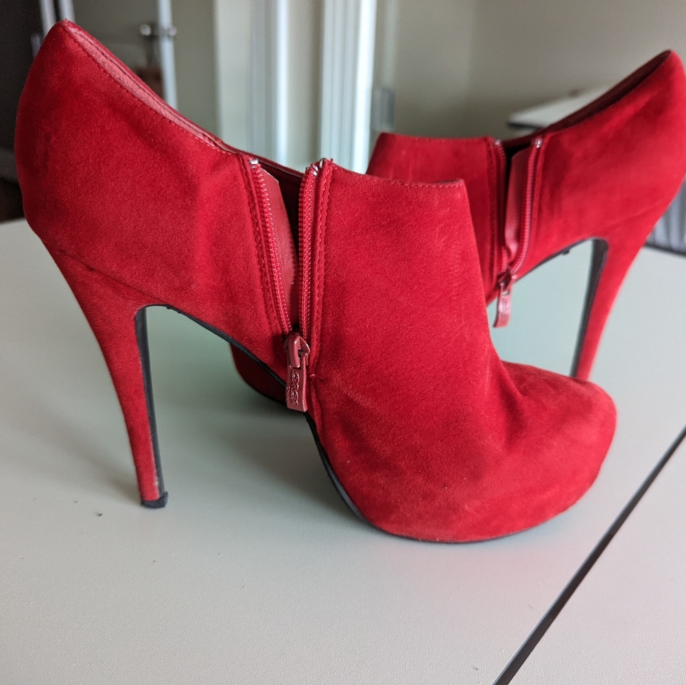Red Zip Up Booties - Picture 2 of 7